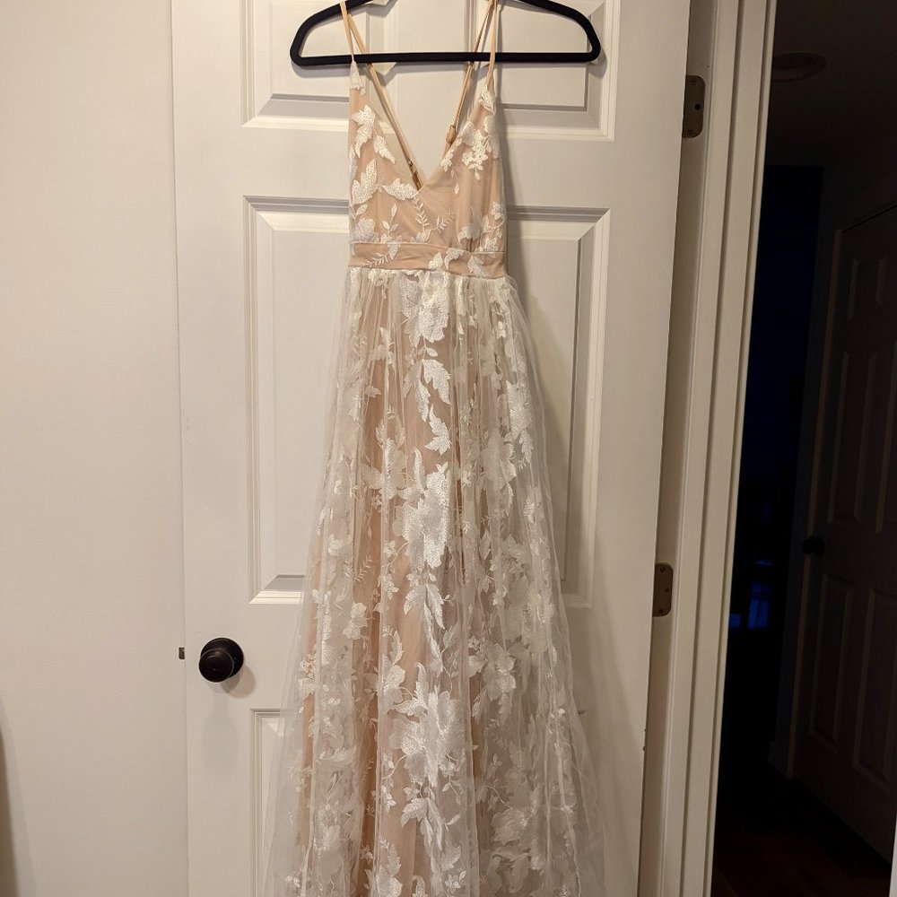 Altar'd State Ivory Long Lacy Dress